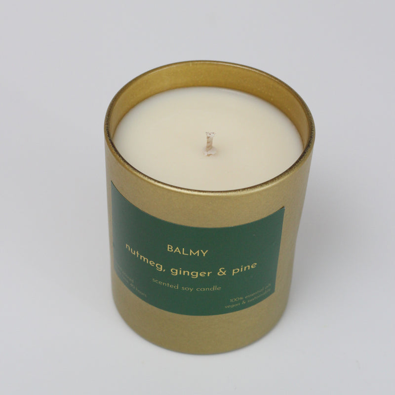 Nutmeg, ginger & pine candle